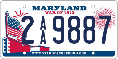 MD license plate 2AA9887