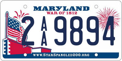 MD license plate 2AA9894