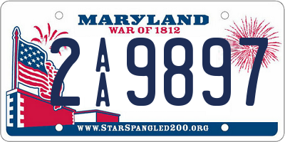 MD license plate 2AA9897