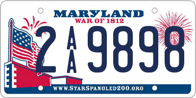 MD license plate 2AA9898