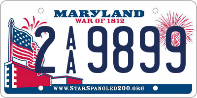 MD license plate 2AA9899