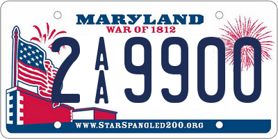 MD license plate 2AA9900