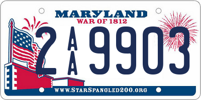 MD license plate 2AA9903