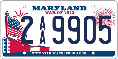 MD license plate 2AA9905