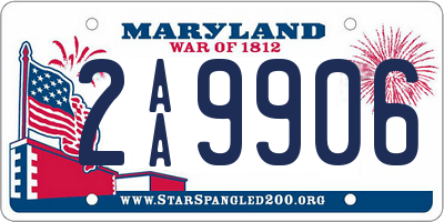 MD license plate 2AA9906