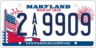 MD license plate 2AA9909