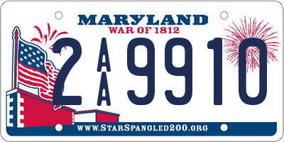 MD license plate 2AA9910