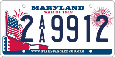 MD license plate 2AA9912