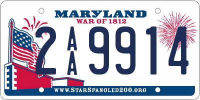 MD license plate 2AA9914