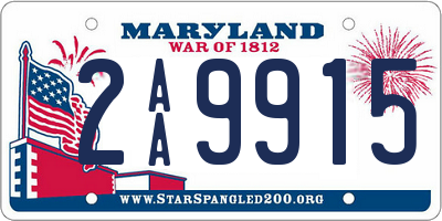 MD license plate 2AA9915