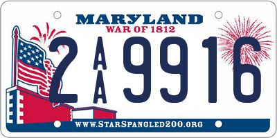 MD license plate 2AA9916