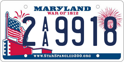 MD license plate 2AA9918