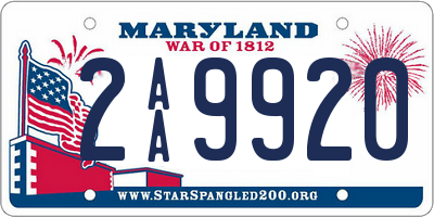 MD license plate 2AA9920