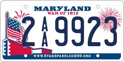 MD license plate 2AA9923