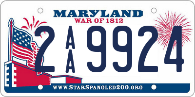 MD license plate 2AA9924