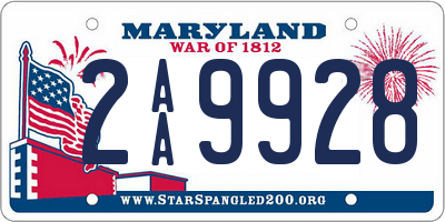 MD license plate 2AA9928