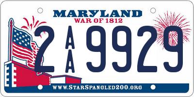 MD license plate 2AA9929