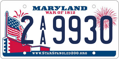 MD license plate 2AA9930