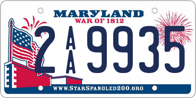 MD license plate 2AA9935