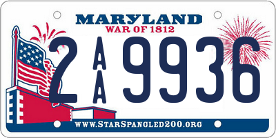 MD license plate 2AA9936