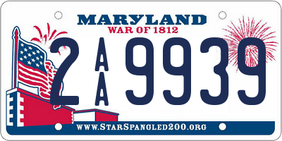 MD license plate 2AA9939