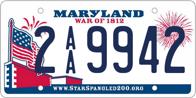 MD license plate 2AA9942