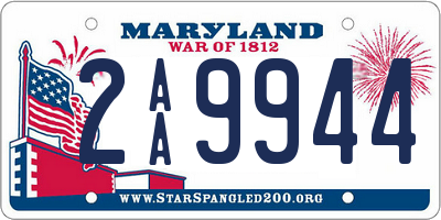 MD license plate 2AA9944