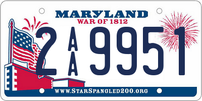 MD license plate 2AA9951