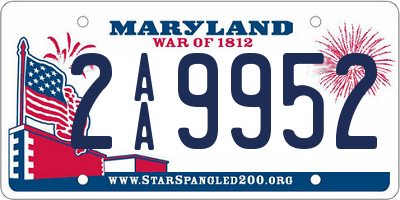 MD license plate 2AA9952