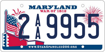 MD license plate 2AA9955