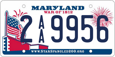 MD license plate 2AA9956