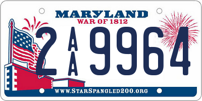 MD license plate 2AA9964