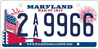 MD license plate 2AA9966