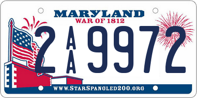 MD license plate 2AA9972