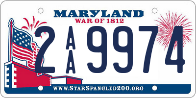 MD license plate 2AA9974