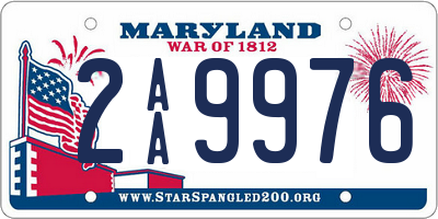 MD license plate 2AA9976