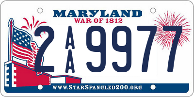 MD license plate 2AA9977