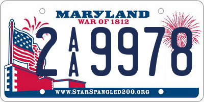 MD license plate 2AA9978