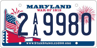 MD license plate 2AA9980