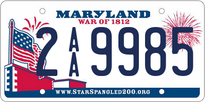 MD license plate 2AA9985