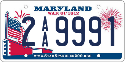 MD license plate 2AA9991