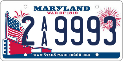 MD license plate 2AA9993