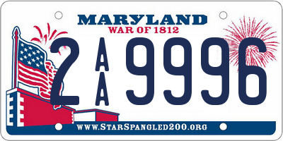 MD license plate 2AA9996