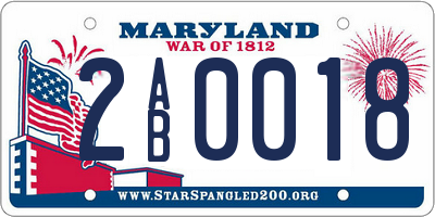 MD license plate 2AB0018