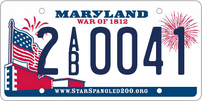 MD license plate 2AB0041