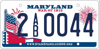MD license plate 2AB0044