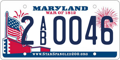 MD license plate 2AB0046