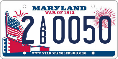 MD license plate 2AB0050
