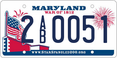 MD license plate 2AB0051