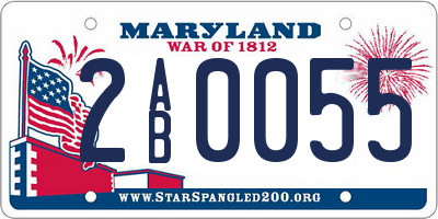 MD license plate 2AB0055